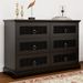 Chest Of Drawers For Bedroom, Modern 5/6/7 Drawer Dresser, Storage Dresser For Clothes, Wood Dresser With Ring Handles For Bedroom, Black, Large Drawer Chest For Bedroom, Living Room, Hallway_maomaolike.com