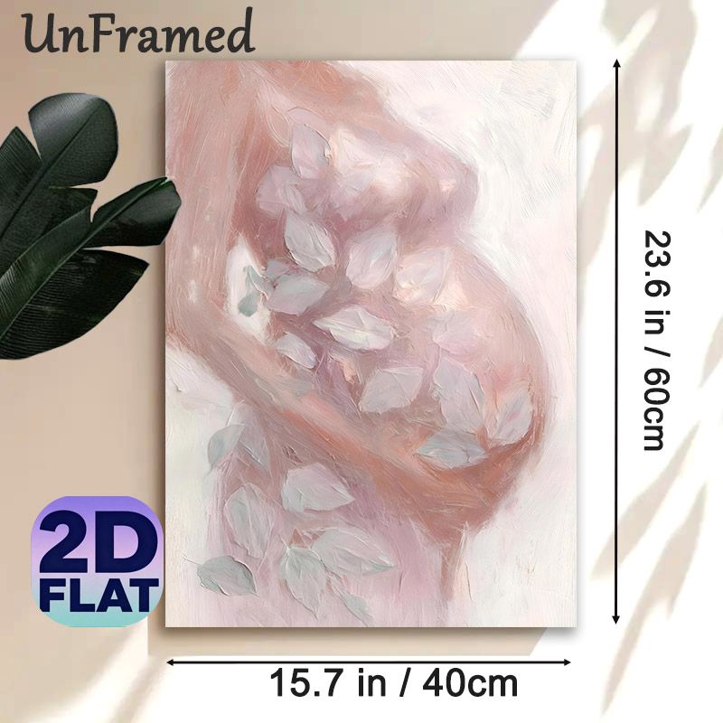 Blush Floral Painting Poster, Soft-hued Textured Impressionist Style Poster, Delicate Aesthetic Wall Decor Suitable For Bedroom, Living Room_maomaolike.com