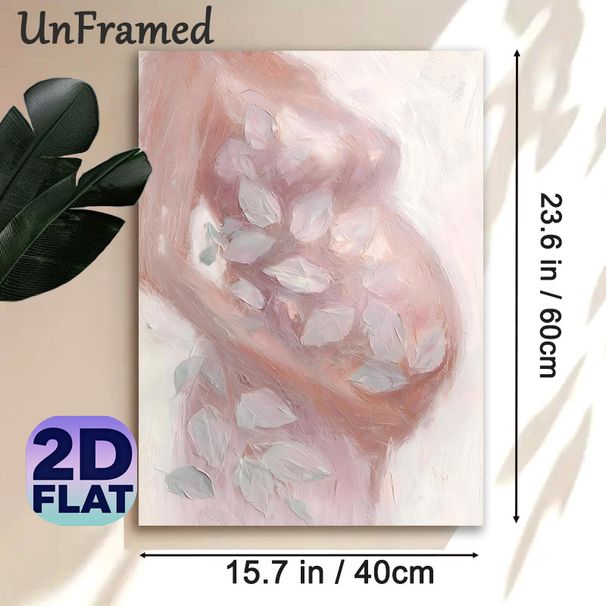 Blush Floral Painting Poster, Soft-hued Textured Impressionist Style Poster, Delicate Aesthetic Wall Decor Suitable For Bedroom, Living Room_maomaolike.com