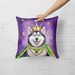 Siberian Husky King Of Mardi Gras Throw Pillow Machine Washable, Indoor Outdoor Decorative Pillow For Couch, Bed Or Patio, 18Hx18W_maomaolike.com