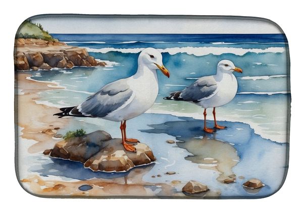 Gulls Scavenging Dish Drying Mat Absorbent Dish Drying Mat Pad For Kitchen Counter Dish Drainer Mat For Countertop, 14 X 21", Multicolor_maomaolike.com