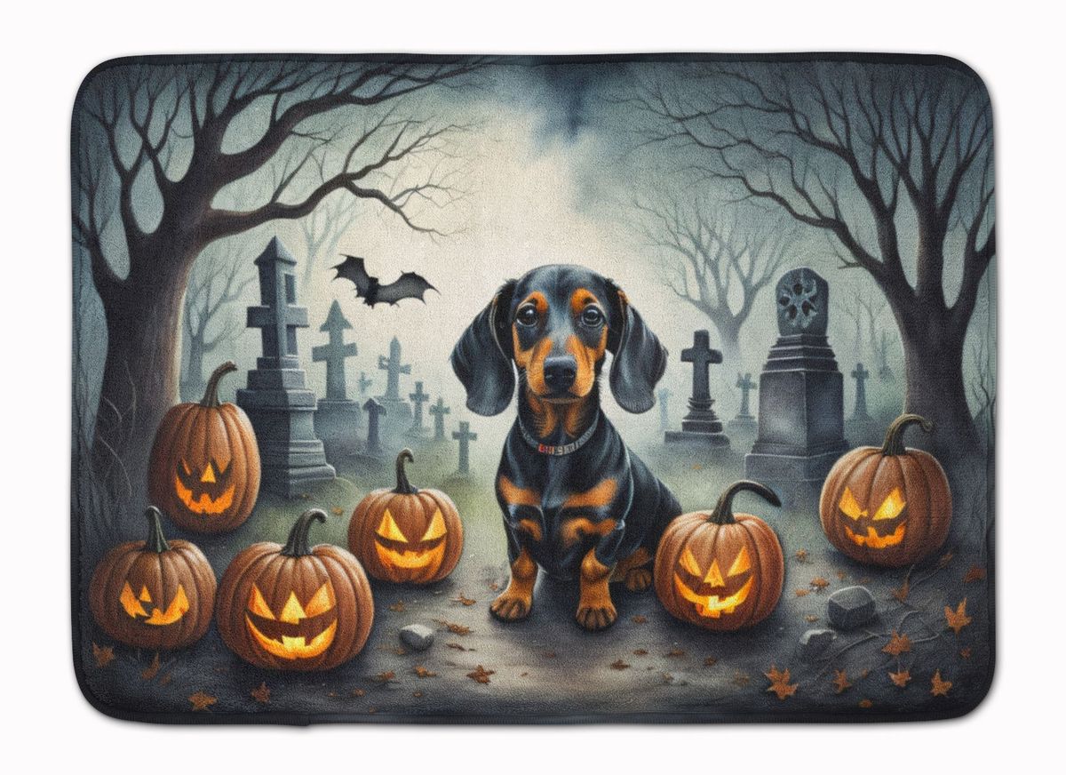 Dachshund Spooky Halloween Memory Foam Kitchen Mat Machine Washable Anti-Fatigue Mat Cushion Comfort Bath Mat Or Kitchen Rug_maomaolike.com