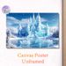 Ice Castle Painting Poster, Enchanting Icy Fantasy Scene With Ice Swans & Snowy Trees Poster, Magical Winter-themed Decor Ideal For Bedroom, Living_maomaolike.com