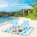 4 Pieces Beach Umbrella With 2 Foldable Chairs And Picnic Blanket Carrying Bag Set Premium Canopy With Silver Coating Offers UPF 50+_maomaolike.com
