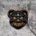 Glowing Rabbit & Bear Black Mask - Spooky Halloween & Easter Carnival Costume Accessory, Battery-Operated (AA) PP Material, Ideal For Scary Dress-Up_maomaolike.com
