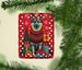 Norwegian Elkhound Holiday Christmas Porcelain Ornament Christmas Tree Hanging Decorations For Home Christmas Holiday, Rectangle, Gift, Multicolor_maomaolike.com