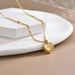 1pcs Gold-color Necklace Ms Simple Fashion Peach Heart Engraved Love Collarbone Chain Holiday Gifts_maomaolike.com