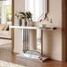 Mirrored Console Table, Silver Entryway Table With U Base & Hand-Spliced Line Design For Living Room, Hallway, Foyer, 47 Inch_maomaolike.com