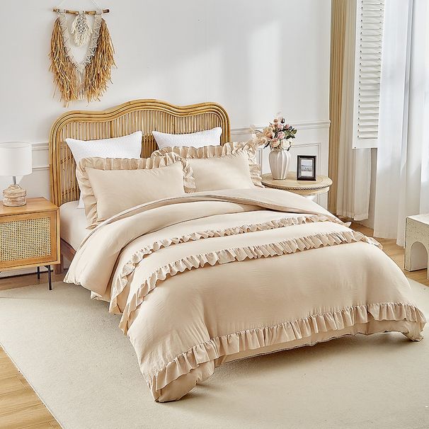 Bedding Lace Princess Skirt Ruffle Quilt Soft Material Quilt Cover Duvet Cover Bedding Set_maomaolike.com