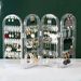Rectangle Acrylic Earrings And Necklace Display Stand With 2 Doors, Transparent Jewelry Storage_maomaolike.com