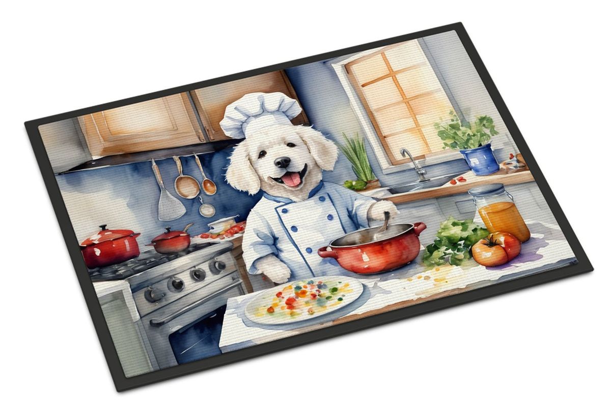 Kuvasz The Chef Doormat Front Door Mat Indoor Outdoor Rugs For Entryway, Non Slip Washable Low Pile, 24H X 36W_maomaolike.com