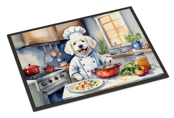 Kuvasz The Chef Doormat Front Door Mat Indoor Outdoor Rugs For Entryway, Non Slip Washable Low Pile, 24H X 36W_maomaolike.com