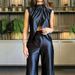 Women's Clothing Summer New Fashion Two-piece Summer Slit Loose Flared Pants Set_maomaolike.com