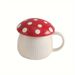 Red Mushroom Cup With Lid Mug Ceramic Creative Coffee Cup Drinking Water Ceramic Tea Cup Kitchen Supplies, Tableware Accessories_maomaolike.com