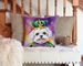 Maltese King Of Mardi Gras Throw Pillow Machine Washable, Indoor Outdoor Decorative Pillow For Couch, Bed Or Patio, 14Hx14W_maomaolike.com