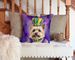 Cairn Terrier King Of Mardi Gras Throw Pillow Machine Washable, Indoor Outdoor Decorative Pillow For Couch, Bed Or Patio, 14Hx14W_maomaolike.com