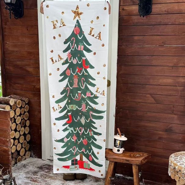 Tree Background Christmas Coffee Shop Scene Decoration Hanging Cloth Xiaohongshu Photography Props_maomaolike.com