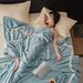 Home Textile Blanket Milky Velvet Solid Color Striped Blanket Sofa Blanket Air Conditioning Blanket Cover Blanket_maomaolike.com