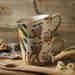 Roughware Coffee Mug Vintage Ceramic Handmade Painted Oatmeal Breakfast Cup_maomaolike.com
