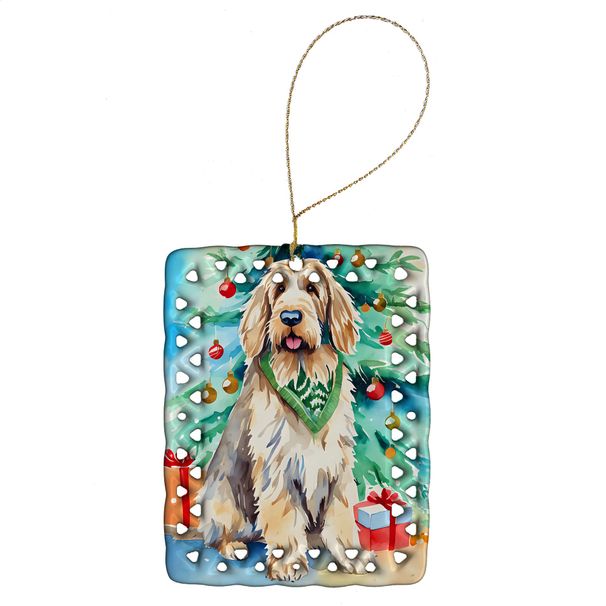 Otterhound Christmas Porcelain Ornament Christmas Tree Hanging Decorations For Home Christmas Holiday, Rectangle, Gift, Multicolor_maomaolike.com