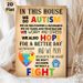 Autism Awareness Family Statement Painting Poster, Vintage Colorful Typography & Puzzle Heart Poster, Warm Supportive Message With Hope For Home Wall_maomaolike.com