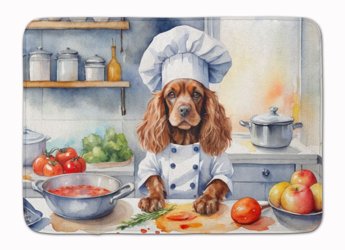 Cocker Spaniel The Chef Memory Foam Kitchen Mat Machine Washable Anti-Fatigue Mat Cushion Comfort Bath Mat Or Kitchen Rug_maomaolike.com