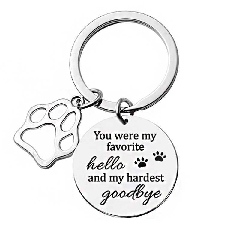 no longer by my side stainless steel engraved keychain chain commemorative dog and cat small gifts_maomaolike.com