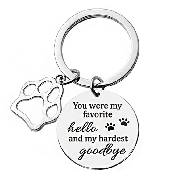 no longer by my side stainless steel engraved keychain chain commemorative dog and cat small gifts_maomaolike.com