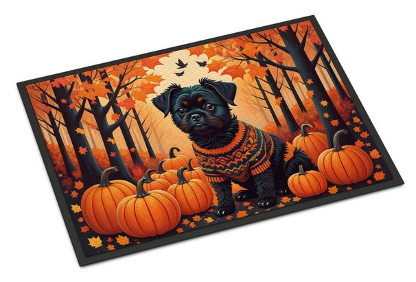 Affenpinscher Fall Doormat Front Door Mat Indoor Outdoor Rugs For Entryway, Non Slip Washable Low Pile, 24H X 36W_maomaolike.com