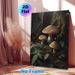 Forest Mushroom Painting Poster, Realistic Dark Forest Mushroom & Fern Scene Poster, Calming Natural Woodland Design, Ideal For Living Room, Bedroom_maomaolike.com