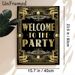Art Deco Welcome Party Painting Poster, Luxury Gold & Black Vintage Ornate Style Poster, Elegant Party Greeting Decor Ideal For Party Venues And_maomaolike.com