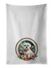 Maltese And Flowers Kitchen Towel Set Of 2 White Dish Towels Decorative Bathroom Hand Towel For Hand, Face, Hair, Yoga, Tea, Dishcloth, 19 X 28", White_maomaolike.com