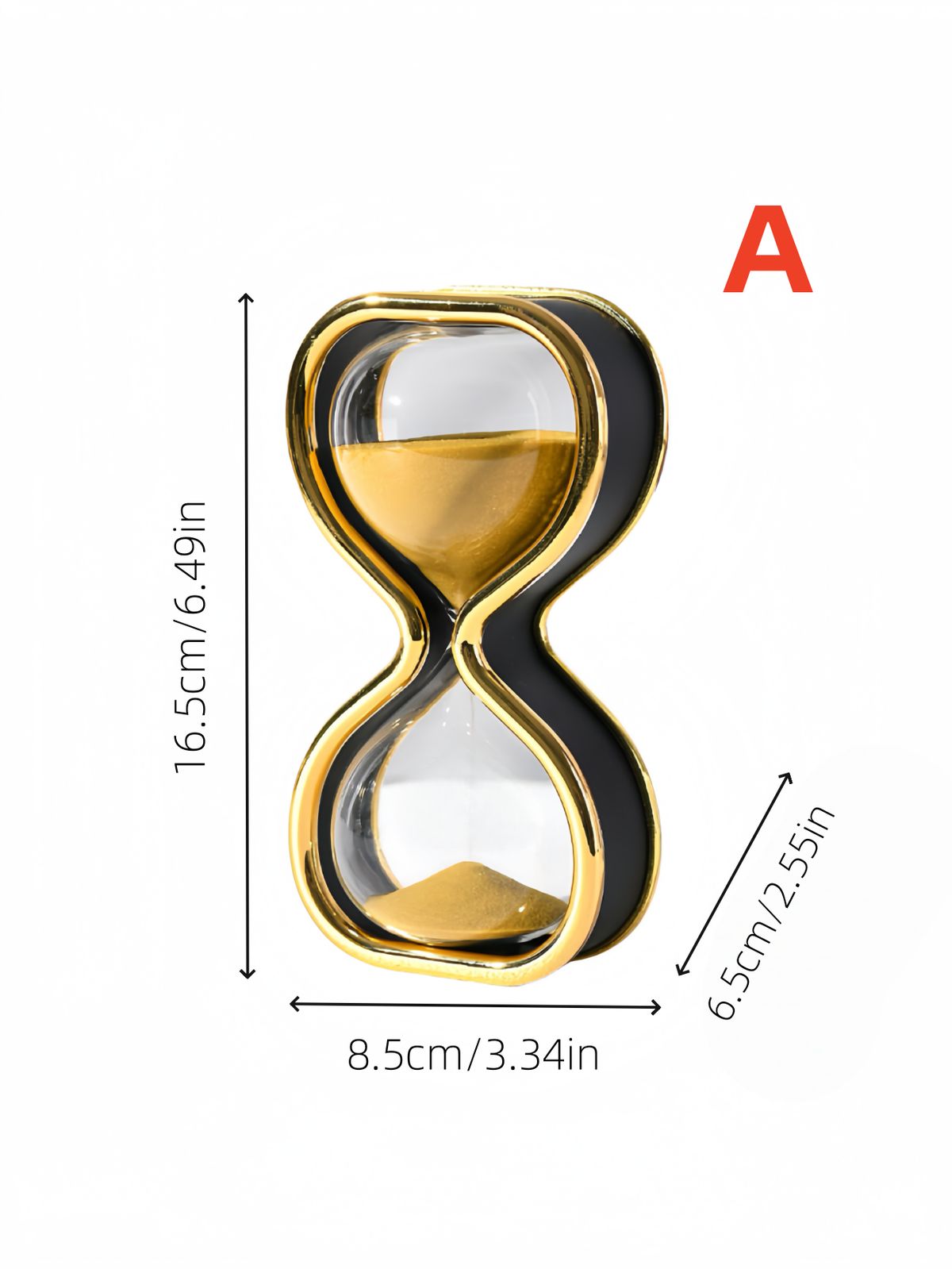 1pc Creative Design Glass Hourglass Simple Style Gold And Silver Double Shape Timer Ornament Decoration Hourglass_maomaolike.com