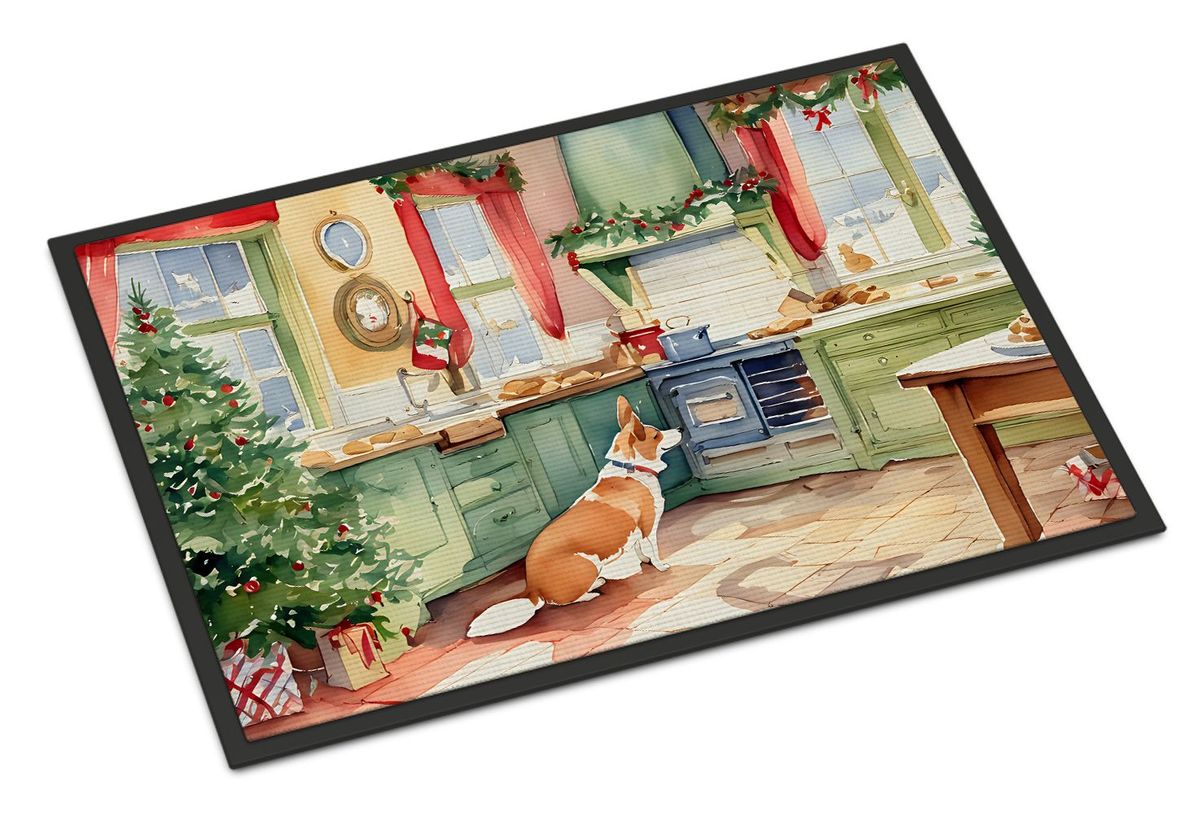 Corgi Christmas Cookies Doormat Front Door Mat Indoor Outdoor Rugs For Entryway, Non Slip Washable Low Pile, 24H X 36W_maomaolike.com
