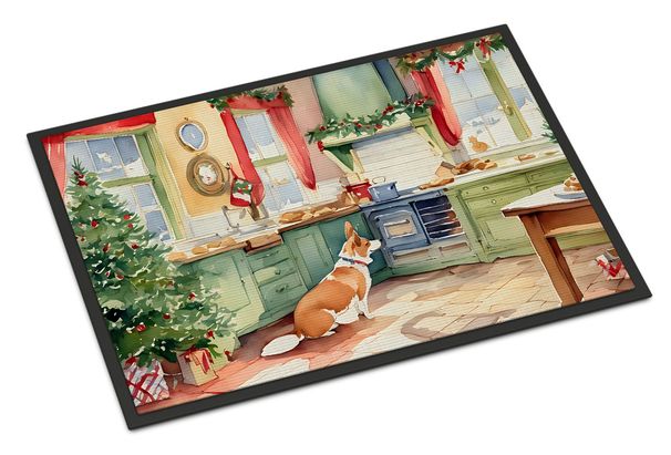 Corgi Christmas Cookies Doormat Front Door Mat Indoor Outdoor Rugs For Entryway, Non Slip Washable Low Pile, 24H X 36W_maomaolike.com