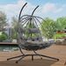 2 Persons Egg Chair With Stand Indoor Outdoor Swing Chair Patio Wicker Hanging Egg Chair Hanging Basket Chair With Stand For Bedroom Living Room Balcony_maomaolike.com