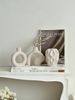 3PC White Ceramic Style Art Abstract Vase Set Can Hold Water Arrangement Vase Ornament Ornament Bottle_maomaolike.com