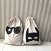 Cute Animal Face Drawstring Storage Bags, Large Capacity Cotton Linen Pouches For Clothes, Toys & Home Organization_maomaolike.com