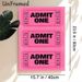 Admit One Ticket Painting Poster, Vibrant Pink Retro Ticket Pattern Poster, Stylish Decorative Accent Ideal For Home Theater, Living Room And_maomaolike.com