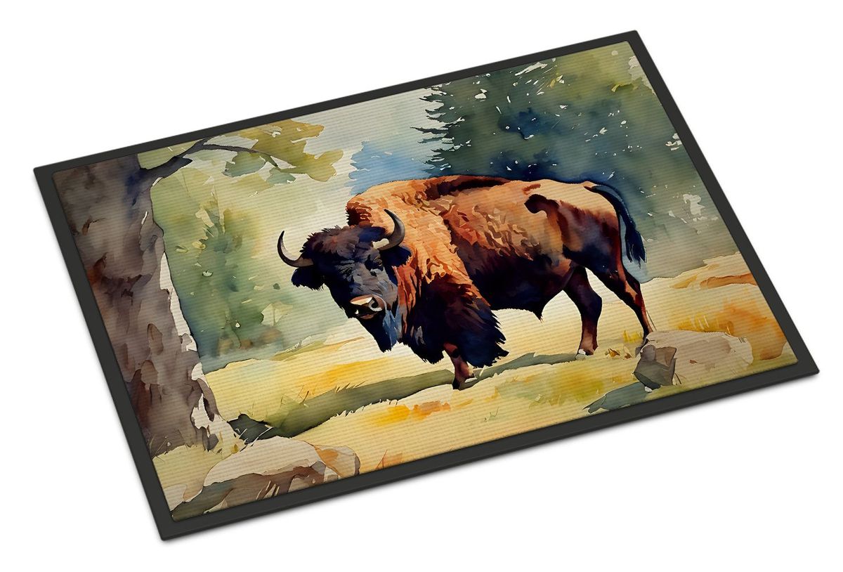 American Bison Doormat Front Door Mat Indoor Outdoor Rugs For Entryway, Non Slip Washable Low Pile, 24H X 36W_maomaolike.com