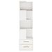 L-Shaped Bookshelf, Corner Bookcase With 5-Tier Shelf And 2 Drawers_maomaolike.com