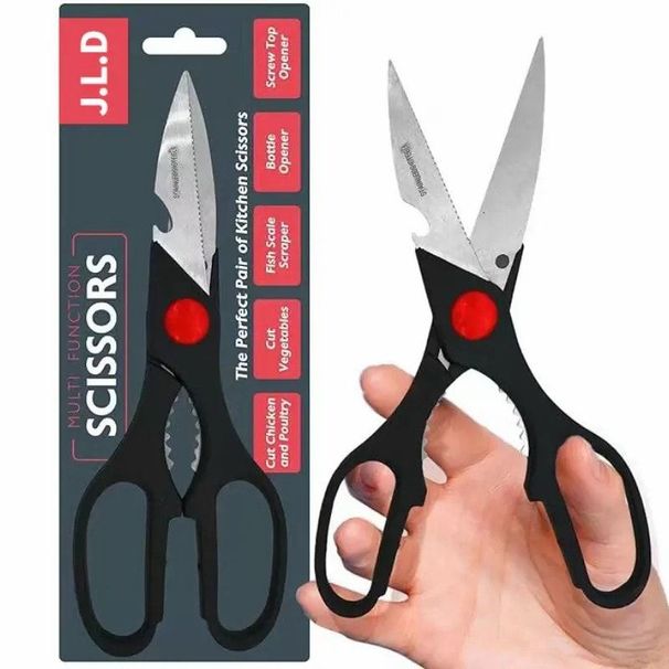 Heavy Duty Multi-Purpose Kitchen Scissors, Food Scissors, Sharp Scissors With Nutcrackers, Bottle Opener, Can Opener, Vegetable Cutting Scissors, Chopping Scissors, Multi-Purpose Utensil Gadgets_maomaolike.com