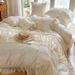 Ice Silk Quilt Cover French Princess Style Summer Cool Four-piece Set With Lace Trim, Duvet Cover, Sheet, Silky Smooth_maomaolike.com