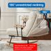 Modern Teddy Gliding Rocking Chair With High Back, Retractable Footrest, And Adjustable Recline For Nursery, Living Room, And Bedroom - Beige_maomaolike.com