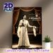 Oum Koulsoum Themed Painting Poster, Vintage Sepia-toned Stage Performance Poster, Captivating Iconic Vocal Artist Decor Idea For Home, Music Studio_maomaolike.com