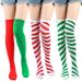 Unisex Diagonal striped Christmas socks Solid color over the knee socks COS anime socks stockings stockings Christmas holiday socks_maomaolike.com