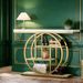 Console Table, Industrial 4-Tier Sofa Entryway Table With Circle Basew_maomaolike.com