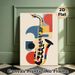 Saxophone Themed Painting Poster, Vibrant Geometric Abstract Style Poster, Stylish Musical Artwork Ideal For Music Studios, Living Rooms And Cafes_maomaolike.com