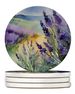 Lavender In Watercolor Large Sandstone Coasters Pack Of 4 Absorbent Round Coasters Decor Gifts For Men Or Women, 4 In, Multicolor_maomaolike.com