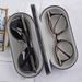 Unisex Two pairs of metal leather myopia frame glasses box multifunctional storage double-layer mirror box_maomaolike.com